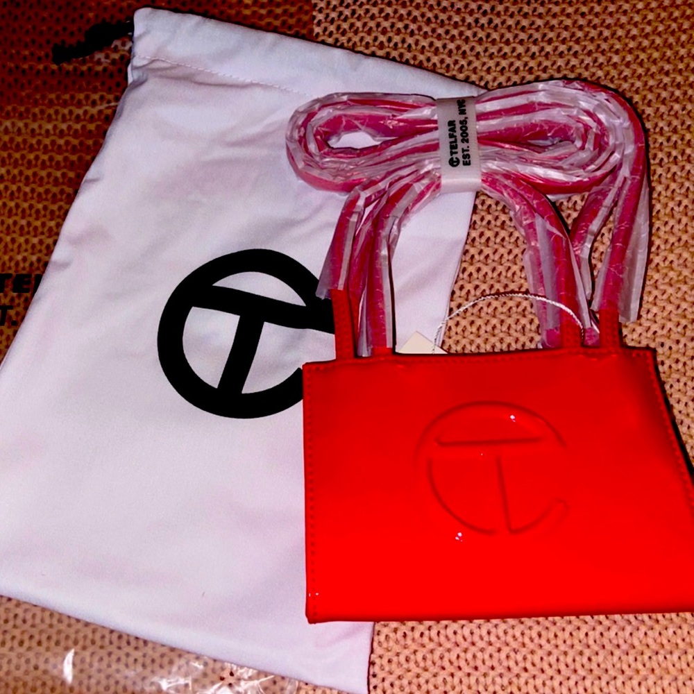 Brand new Telfar patent leather small bag